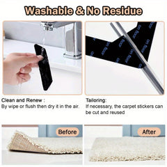 8pcs Self Adhesive Fastener Stickers Hook Loop for Bed Sofa Mat Carpet