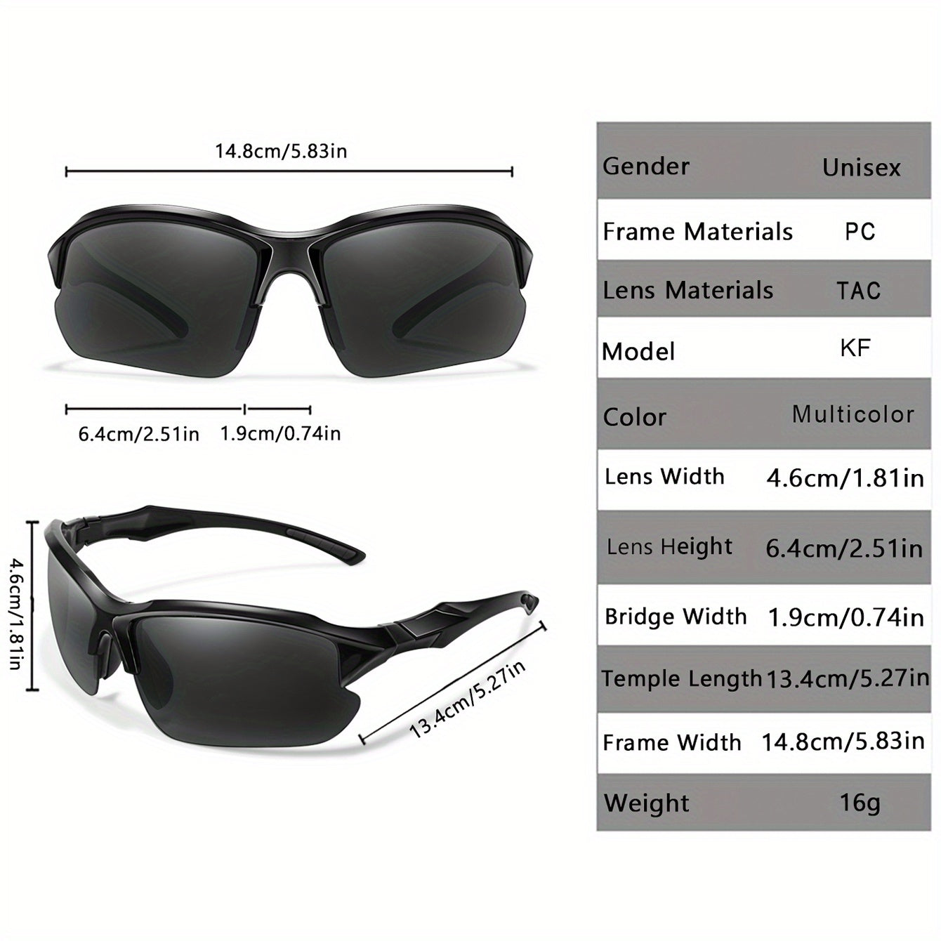Polarized Sports Sunglasses for Cycling Running Fishing Golf