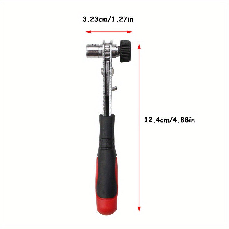 1pc 1/4'' Mini Ratchet Wrench with Socket Adapter