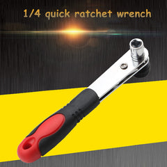 1pc 1/4'' Mini Ratchet Wrench with Socket Adapter