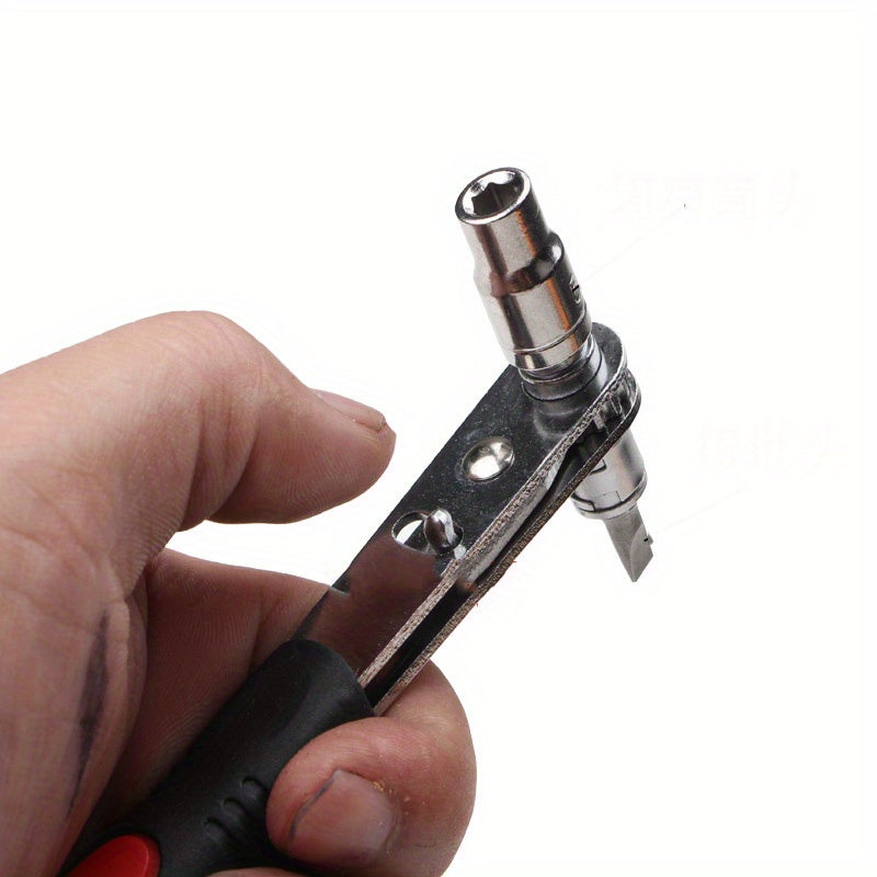 1pc 1/4'' Mini Ratchet Wrench with Socket Adapter