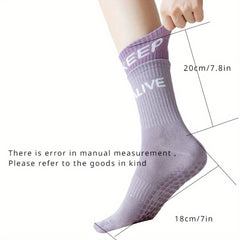 Breathable Yoga Socks With Silicone Dots Non-slip Indoor Gym Fitness