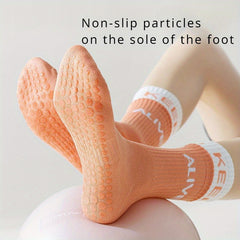 Breathable Yoga Socks With Silicone Dots Non-slip Indoor Gym Fitness