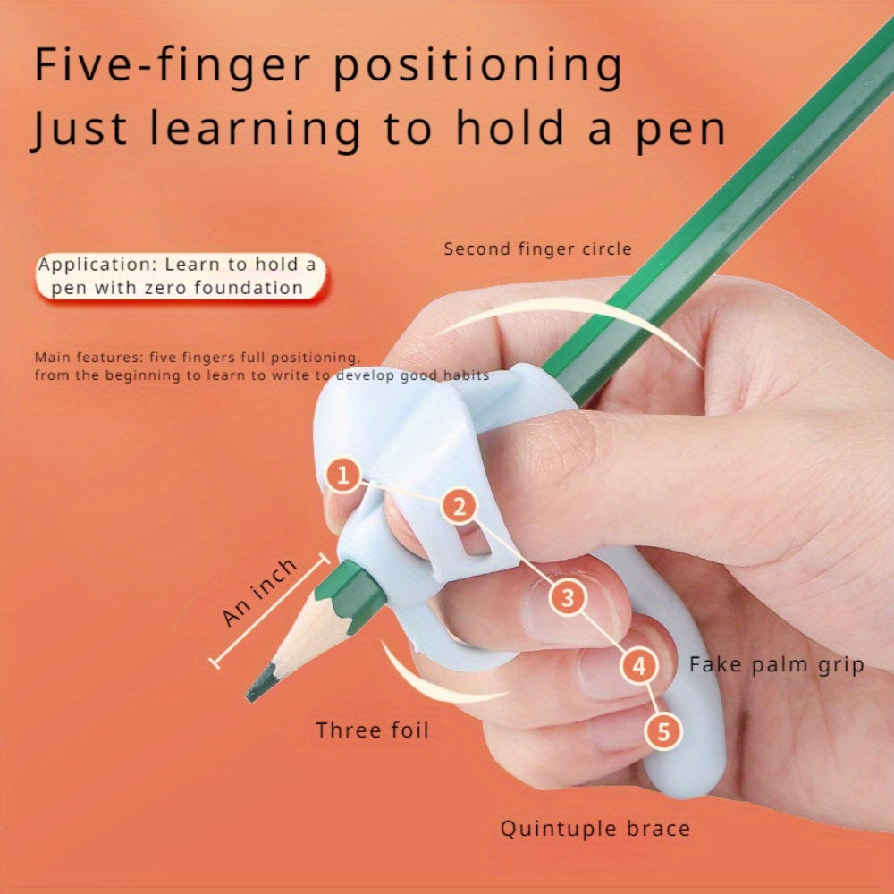 Silicone Five Finger Pen Holder Corrector
