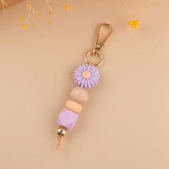 Cartoon Silicone Daisy Keychain Pendant DIY Bag Decoration