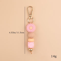 Cartoon Silicone Daisy Keychain Pendant DIY Bag Decoration
