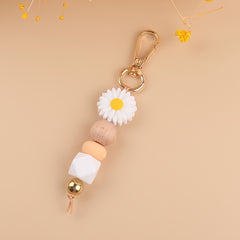 Cartoon Silicone Daisy Keychain Pendant DIY Bag Decoration