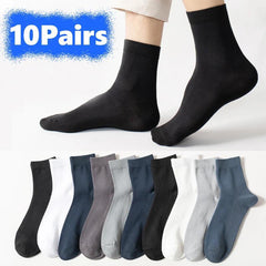 10 Pairs Men's Crew Socks Thin Breathable Casual Outdoor All Seasons Wear