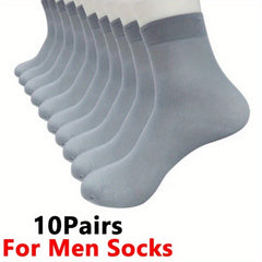 10 Pairs Men's Crew Socks Thin Breathable Casual Outdoor All Seasons Wear