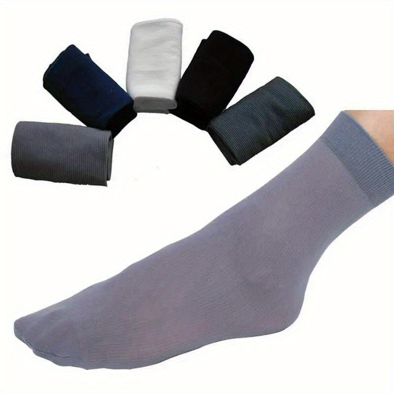 10 Pairs Men's Crew Socks Thin Breathable Casual Outdoor All Seasons Wear