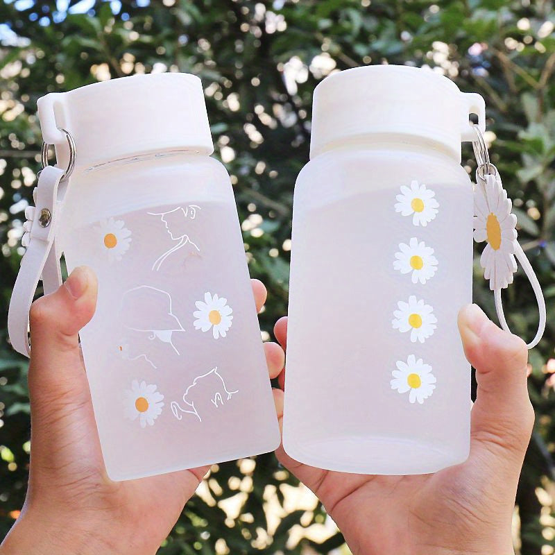 Daisy Pattern Plastic Frosted Water Cup 500ML Assorted Varieties