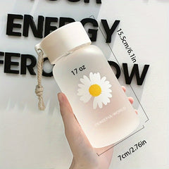 Daisy Pattern Plastic Frosted Water Cup 500ML Assorted Varieties