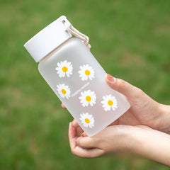 Daisy Pattern Plastic Frosted Water Cup 500ML Assorted Varieties
