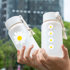 Daisy Pattern Plastic Frosted Water Cup 500ML Assorted Varieties