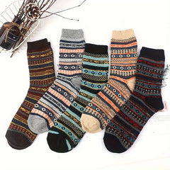 5 Pairs Men's Winter Wool Cotton Socks for Sneakers Boots