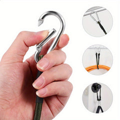 Elastic Rope With Carabiner Tie Down Straps for Outdoor Tent Luggage