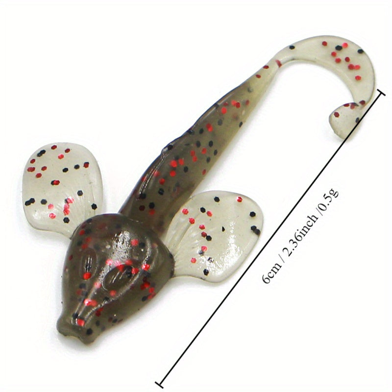 8pcs 0.5g Curl Tail Soft Bait for Perch Bass Fishing