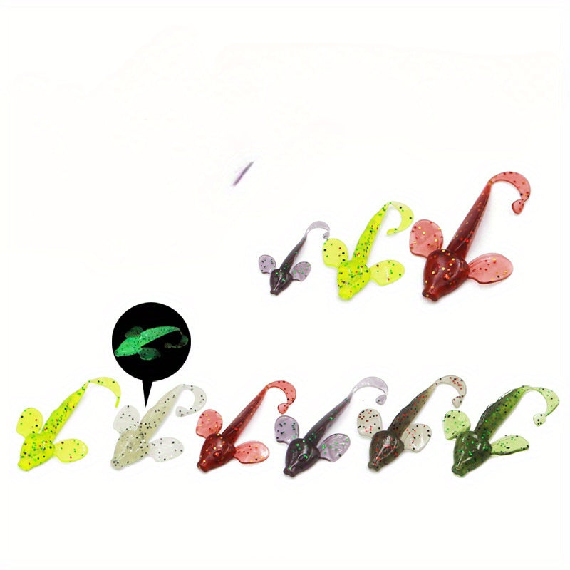 8pcs 0.5g Curl Tail Soft Bait for Perch Bass Fishing