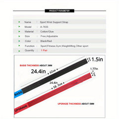 2pcs Cotton Hard Pull Wrist Lifting Straps with Neoprene Cushioned Wrist Pad