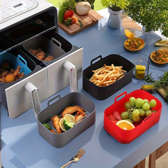 Rectangular Air Fryer Silicone Pot - Outdoor Baking Tool