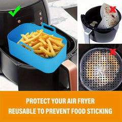 Rectangular Air Fryer Silicone Pot - Outdoor Baking Tool