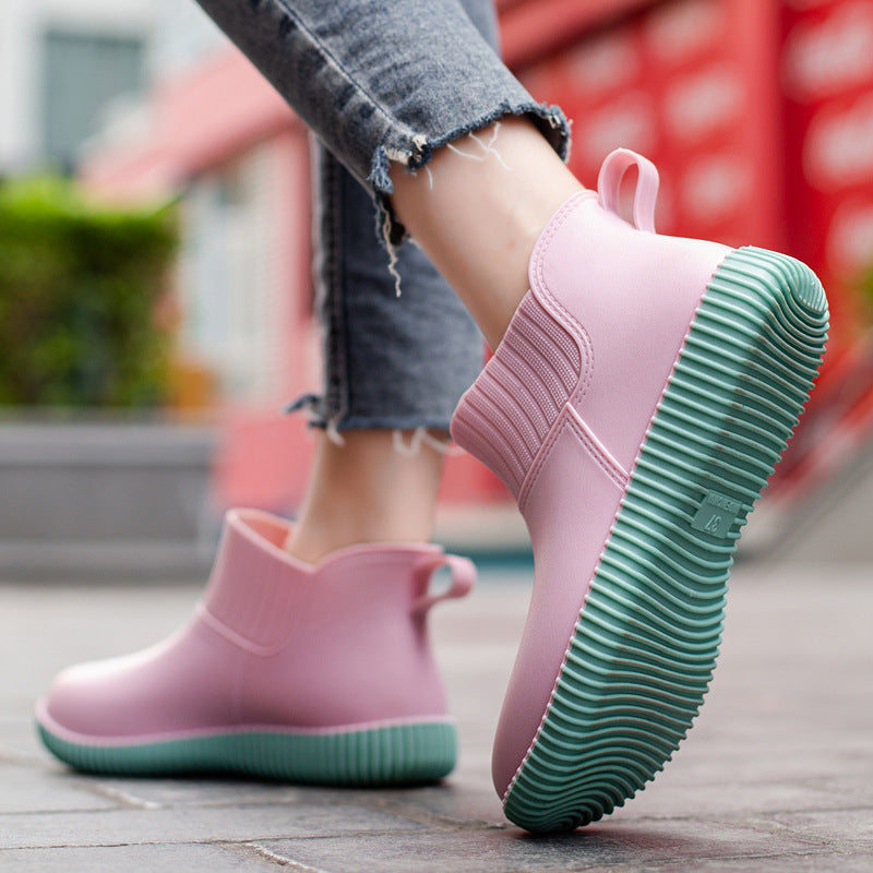 Women's Waterproof Anti-Slip Rain Boots PVC Work Booties