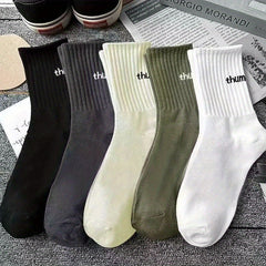 5 Pairs Men's Sports Crew Socks