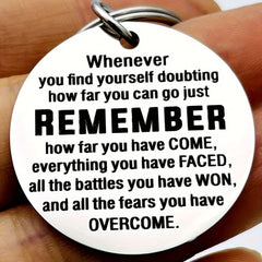 Inspirational Keychain Birthday Graduation Christmas Stainless Steel Key Chain