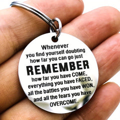 Inspirational Keychain Birthday Graduation Christmas Stainless Steel Key Chain