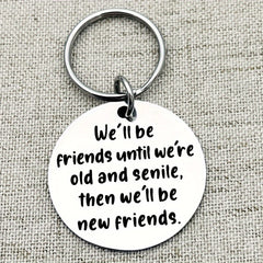 Round Metal Keychain Keyring Pendant for Women Men