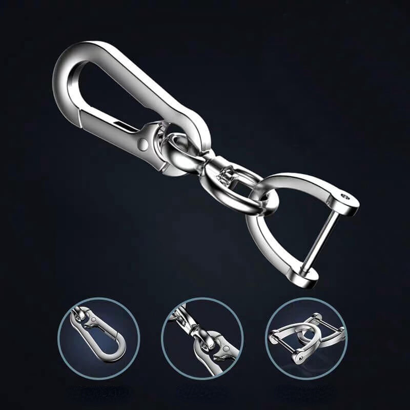 2pcs Metal Keychain Three Piece Set Mountaineering Buckle D shaped Horseshoe Buc