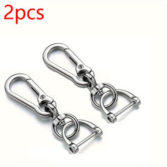 2pcs Metal Keychain Three Piece Set Mountaineering Buckle D shaped Horseshoe Buc