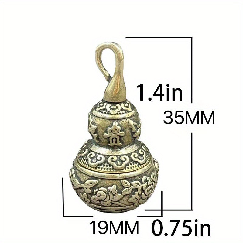 Pure Copper Gourd Pendant Fengshui Keychain Ornament