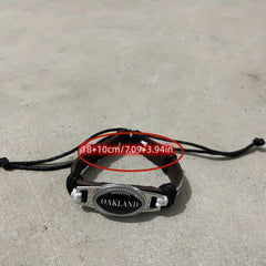 Football Team PU Leather Woven Bracelet