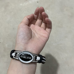 Football Team PU Leather Woven Bracelet