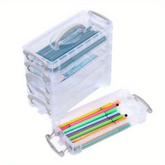 6 Layers Portable Pencil Watercolor Pen Storage Box Detachable Stationery Box