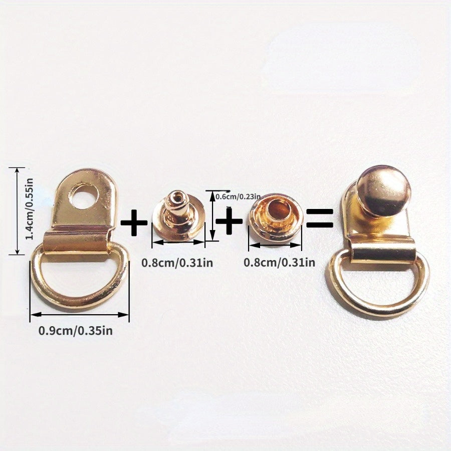 6 Sets Stainless Steel D Ring Buckles Bag Purse Strap Hooks Accessories