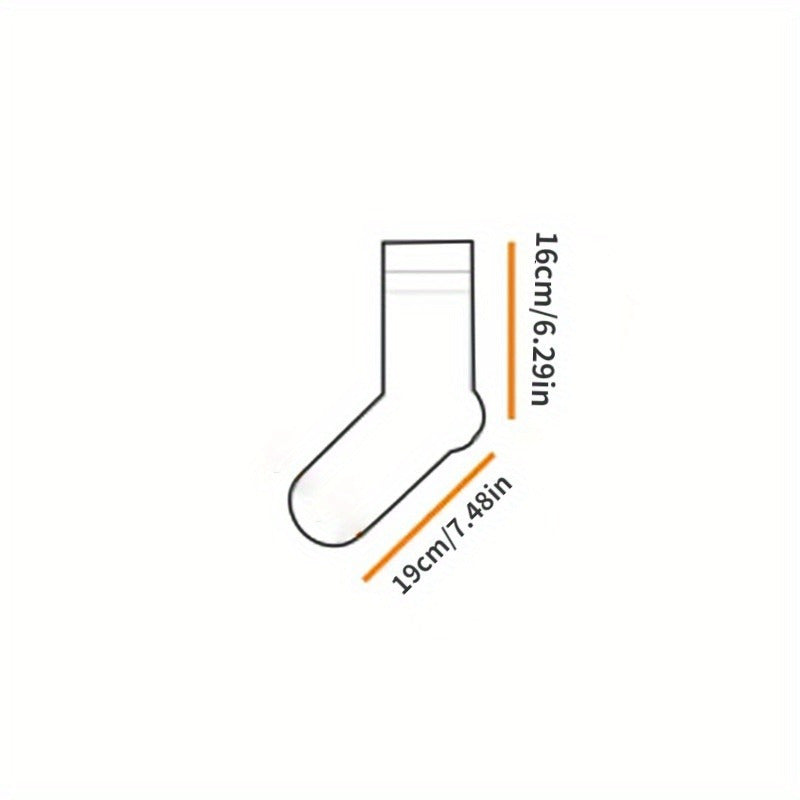 Men's Solid Crew Socks Warm Thermal Breathable Comfy Casual Unisex Socks