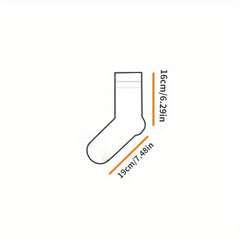 Men's Solid Crew Socks Warm Thermal Breathable Comfy Casual Unisex Socks
