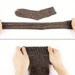 Men's Solid Crew Socks Warm Thermal Breathable Comfy Casual Unisex Socks
