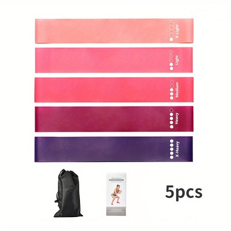 5pcs TPE Yoga Resistance Bands Fitness Stretching Tension Bands