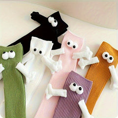 Girl's Unisex Magnetic Crew Socks Comfy Casual Winter & Autumn Random