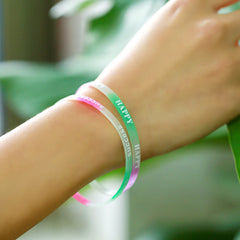 10pcs Candy Letter Silicone Wristband Bracelet