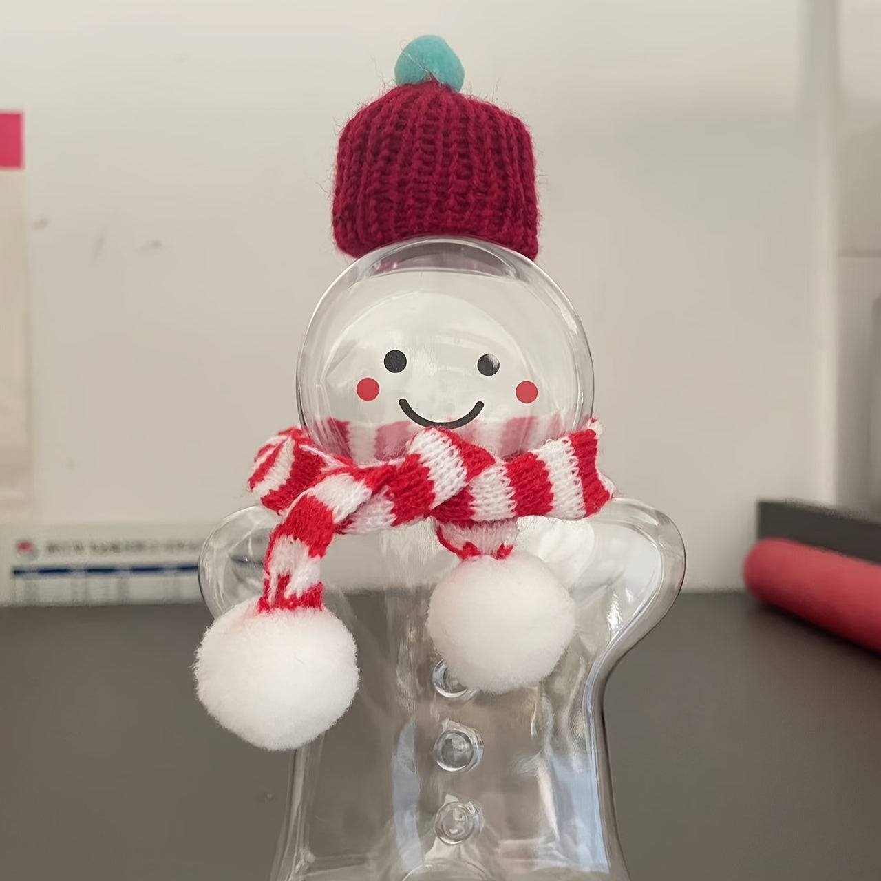 350ml Gingerbread Man Shaped Water Bottle Christmas Lightweight Drinking Cup