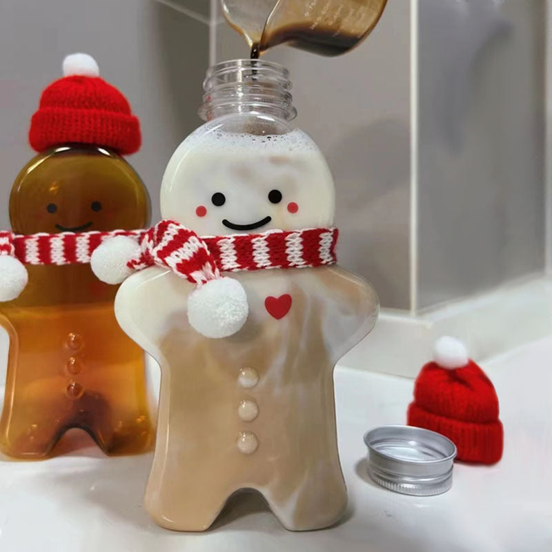 350ml Gingerbread Man Shaped Water Bottle Christmas Lightweight Drinking Cup