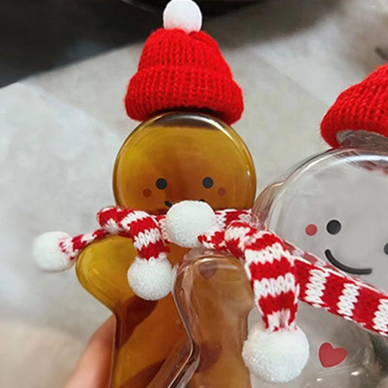 350ml Gingerbread Man Shaped Water Bottle Christmas Lightweight Drinking Cup