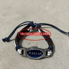 Football Team PU Leather Woven Bracelet