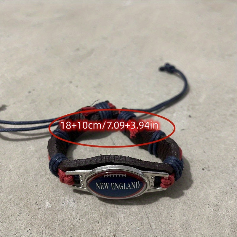 Football Team PU Leather Woven Bracelet