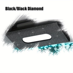 PU Leather Car Tissue Box With Faux Diamond Decor Hanging Car Draw Paper Box