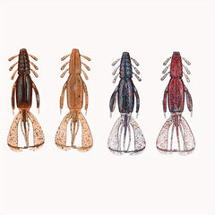 4pcs Dual Soft Lure Bionic Fishing Artificial Shrimp Fishing Tackle